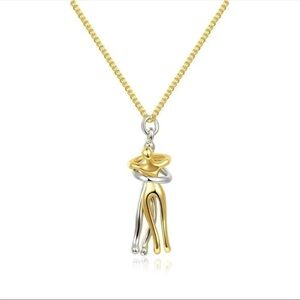 Couple Hug Pendant Necklace